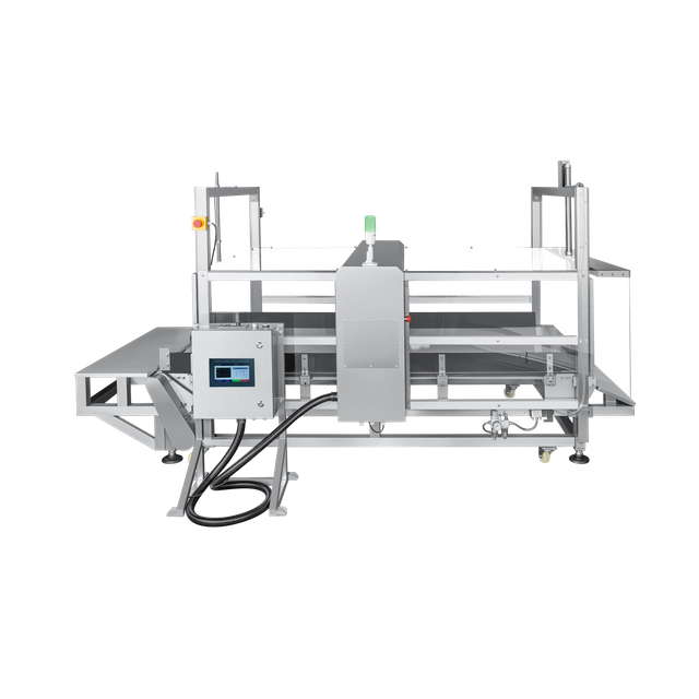 Металлодетектор с четырьмя прозрачными крышками для электронных изделий