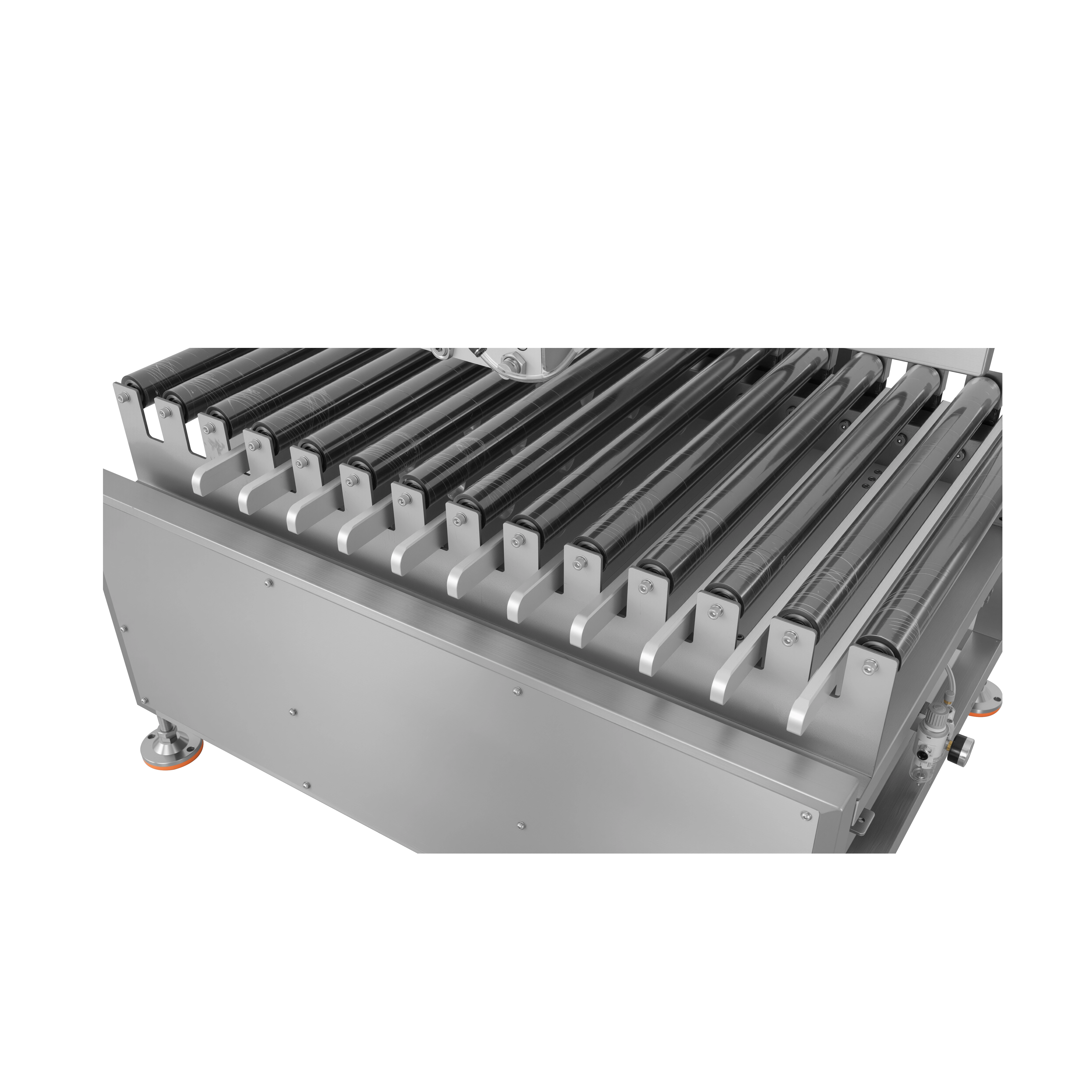 Односекционный роликовый чеквейер для тяжелых коробок по 25 кг