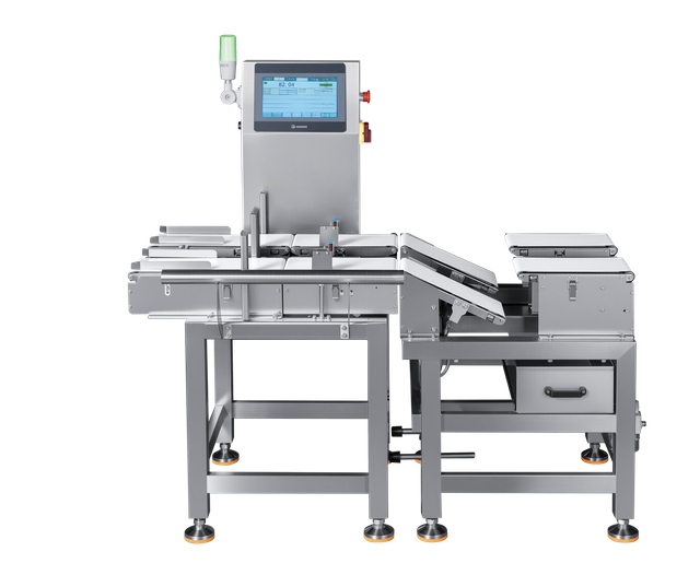 Двухпоточный чеквейер для продуктов в коробках и мешках