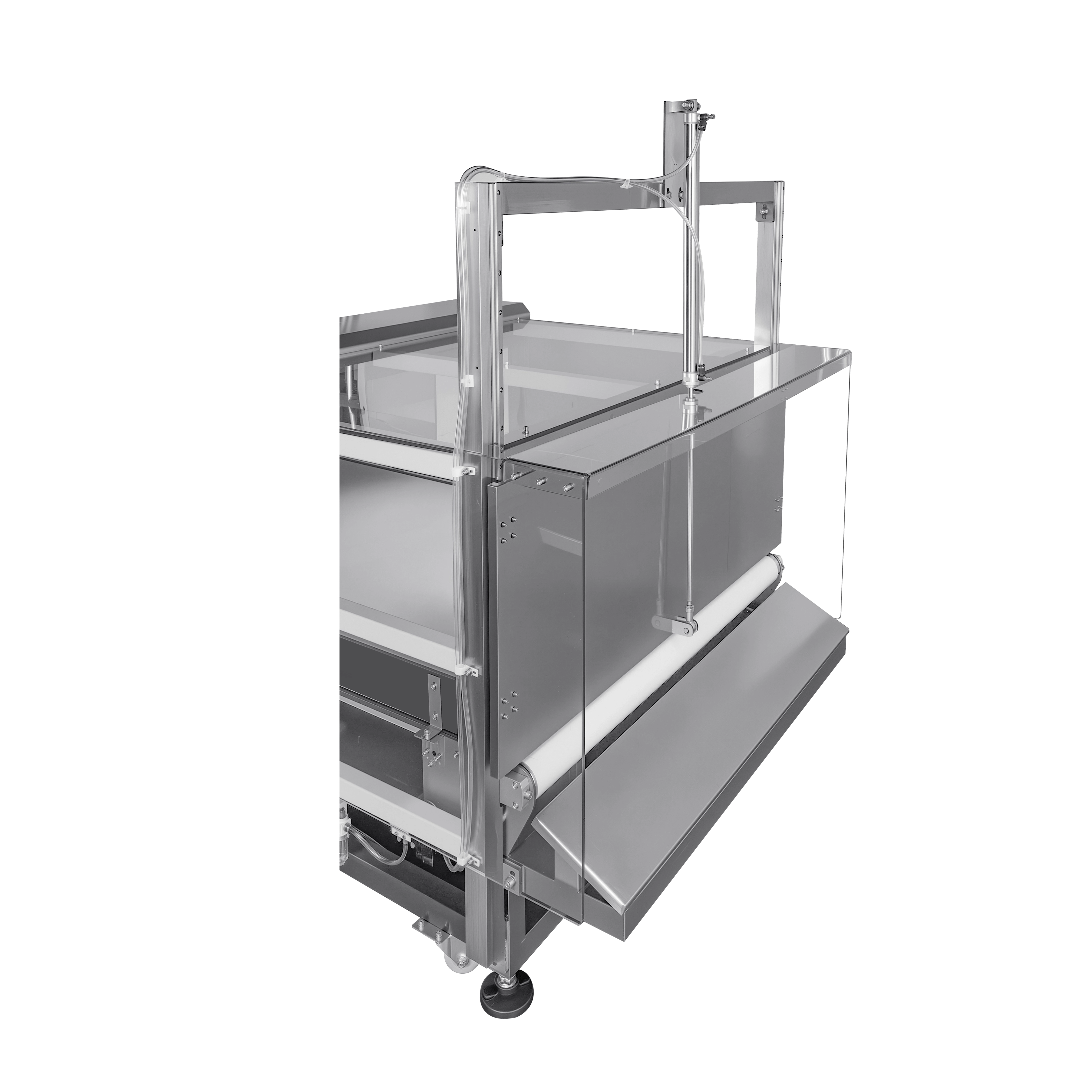 Металлодетектор с четырьмя прозрачными крышками для электронных изделий